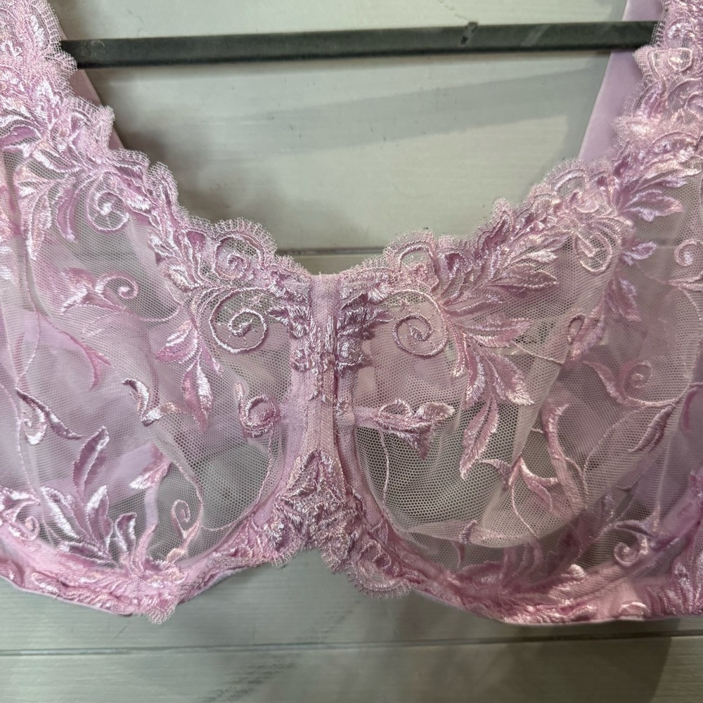 Soma Sensuous Lace Unlined Balconette Bra - Light Purple Size 40D - Picture 5 of 8